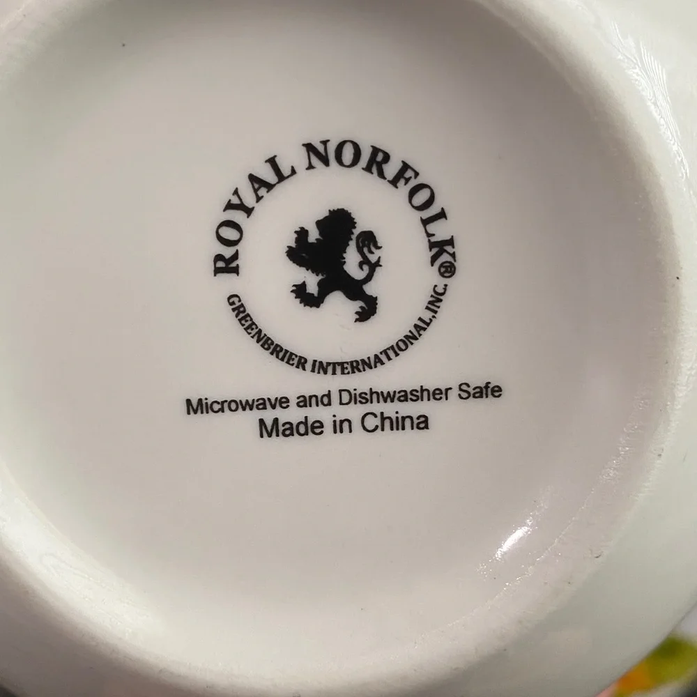 Royal Norfolk Sunflower Dinnerware Set - White and Orange 3 ps.